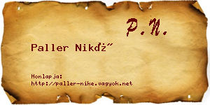 Paller Niké névjegykártya